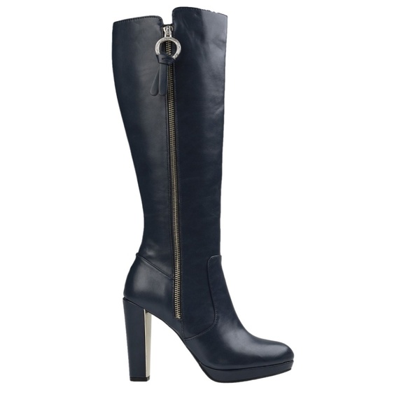 navy blue knee high boots uk